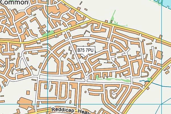 B75 7PU map - OS VectorMap District (Ordnance Survey)