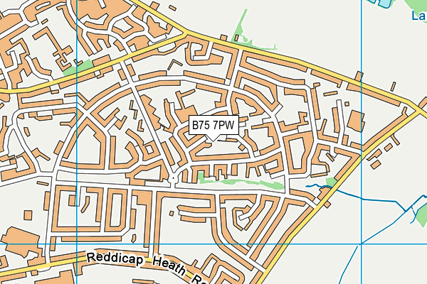 B75 7PW map - OS VectorMap District (Ordnance Survey)