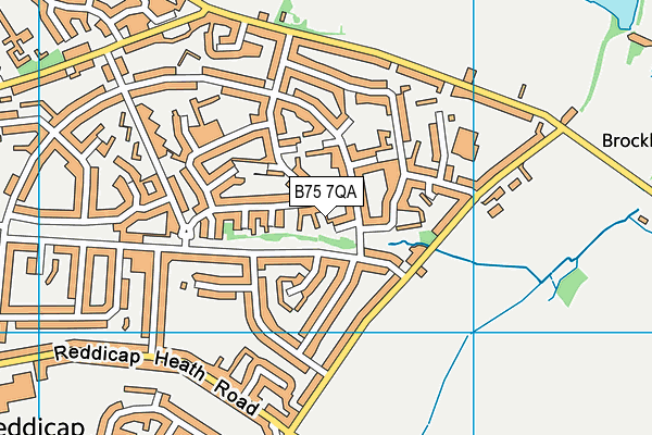 B75 7QA map - OS VectorMap District (Ordnance Survey)