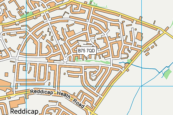 B75 7QD map - OS VectorMap District (Ordnance Survey)