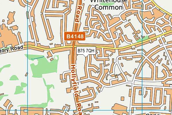 B75 7QH map - OS VectorMap District (Ordnance Survey)
