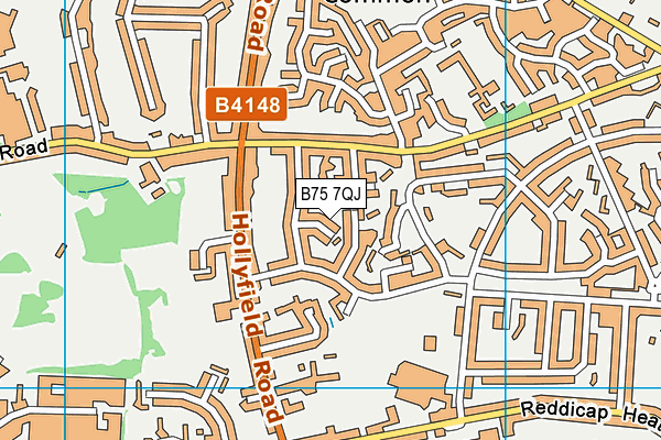 B75 7QJ map - OS VectorMap District (Ordnance Survey)