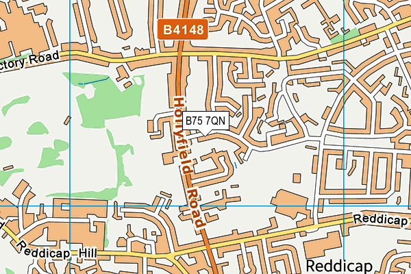 B75 7QN map - OS VectorMap District (Ordnance Survey)