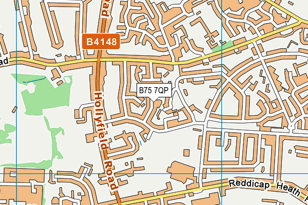 B75 7QP map - OS VectorMap District (Ordnance Survey)