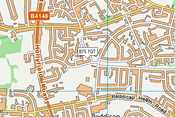 B75 7QT map - OS VectorMap District (Ordnance Survey)