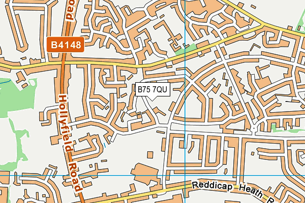 B75 7QU map - OS VectorMap District (Ordnance Survey)