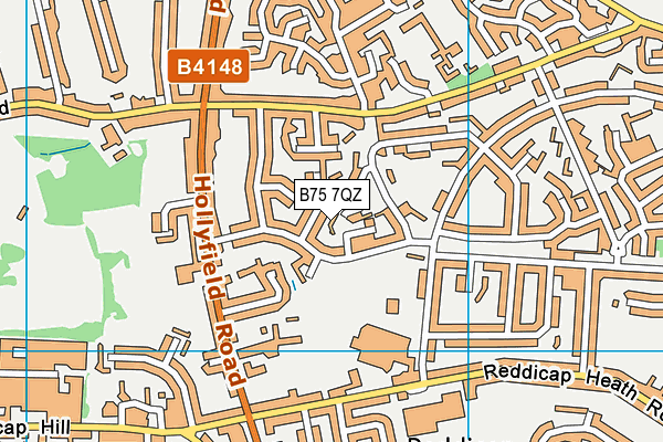 B75 7QZ map - OS VectorMap District (Ordnance Survey)