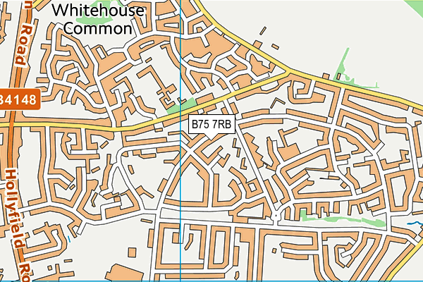 B75 7RB map - OS VectorMap District (Ordnance Survey)