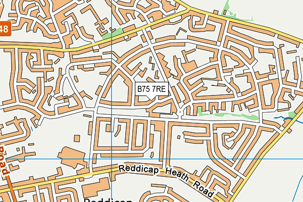 B75 7RE map - OS VectorMap District (Ordnance Survey)