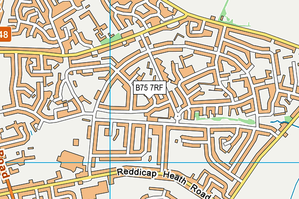B75 7RF map - OS VectorMap District (Ordnance Survey)