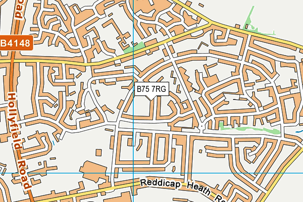 B75 7RG map - OS VectorMap District (Ordnance Survey)