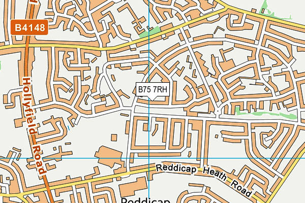 B75 7RH map - OS VectorMap District (Ordnance Survey)