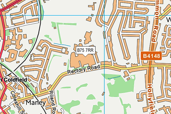 B75 7RR map - OS VectorMap District (Ordnance Survey)