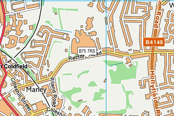 B75 7RS map - OS VectorMap District (Ordnance Survey)