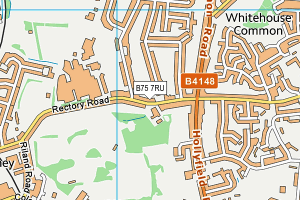 B75 7RU map - OS VectorMap District (Ordnance Survey)