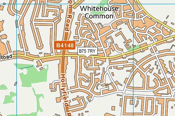 B75 7RY map - OS VectorMap District (Ordnance Survey)