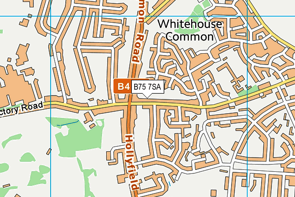 B75 7SA map - OS VectorMap District (Ordnance Survey)