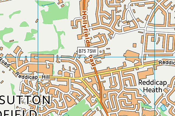 B75 7SW map - OS VectorMap District (Ordnance Survey)