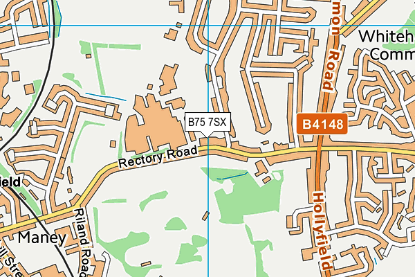 B75 7SX map - OS VectorMap District (Ordnance Survey)