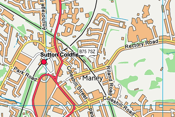 B75 7SZ map - OS VectorMap District (Ordnance Survey)