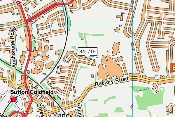 B75 7TH map - OS VectorMap District (Ordnance Survey)