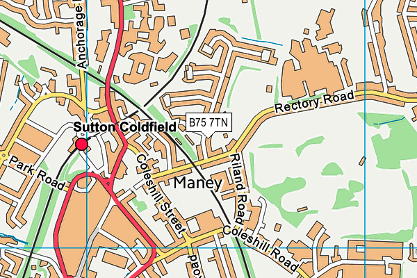 B75 7TN map - OS VectorMap District (Ordnance Survey)