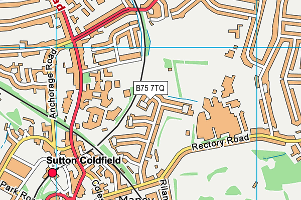 B75 7TQ map - OS VectorMap District (Ordnance Survey)