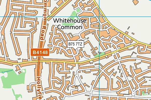 B75 7TZ map - OS VectorMap District (Ordnance Survey)