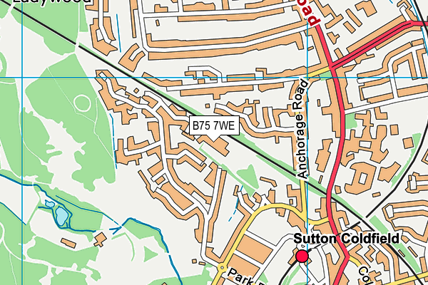 B75 7WE map - OS VectorMap District (Ordnance Survey)