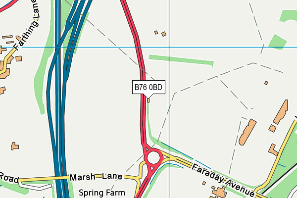 B76 0BD map - OS VectorMap District (Ordnance Survey)
