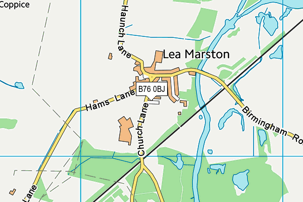 Church Lane map (B76 0BJ) - OS VectorMap District (Ordnance Survey)