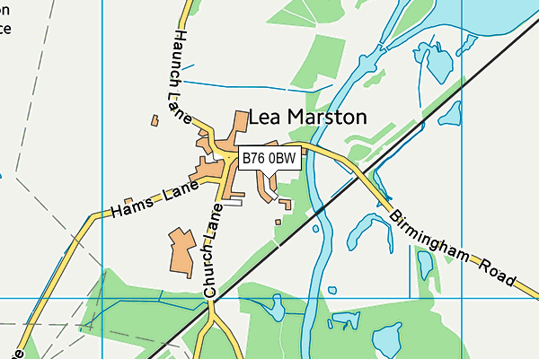 B76 0BW map - OS VectorMap District (Ordnance Survey)