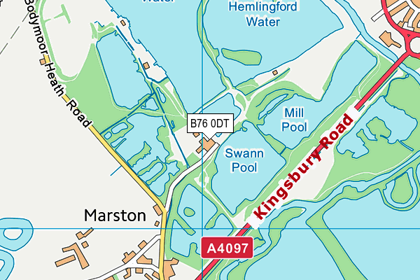 B76 0DT map - OS VectorMap District (Ordnance Survey)