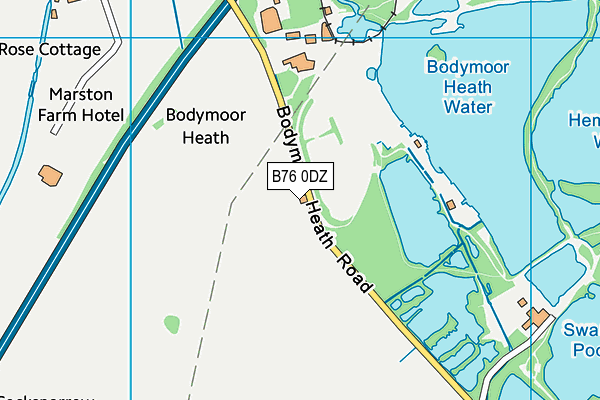 B76 0DZ map - OS VectorMap District (Ordnance Survey)
