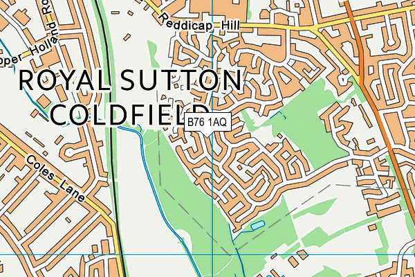 B76 1AQ map - OS VectorMap District (Ordnance Survey)