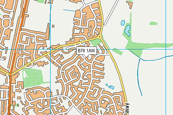 B76 1AW map - OS VectorMap District (Ordnance Survey)