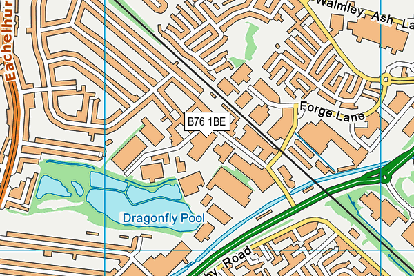 B76 1BE map - OS VectorMap District (Ordnance Survey)