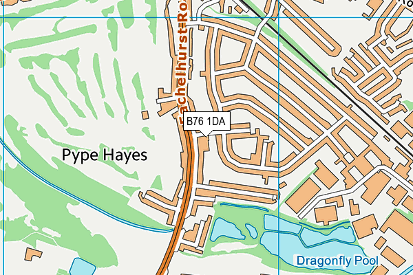 B76 1DA map - OS VectorMap District (Ordnance Survey)