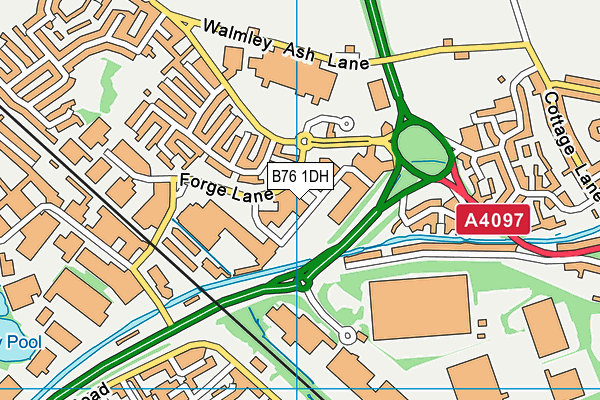 B76 1DH map - OS VectorMap District (Ordnance Survey)