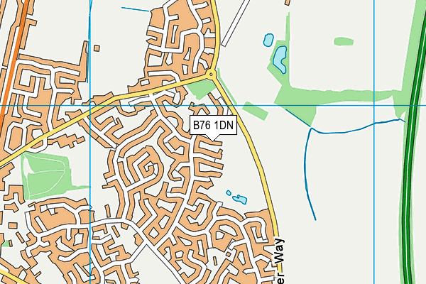 B76 1DN map - OS VectorMap District (Ordnance Survey)