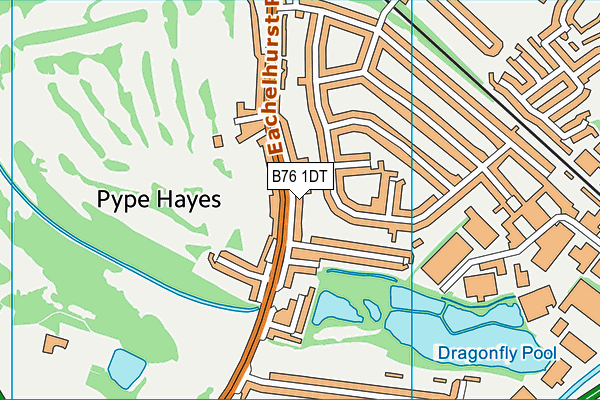 B76 1DT map - OS VectorMap District (Ordnance Survey)