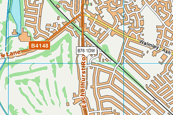 B76 1DW map - OS VectorMap District (Ordnance Survey)