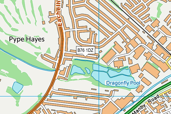 B76 1DZ map - OS VectorMap District (Ordnance Survey)