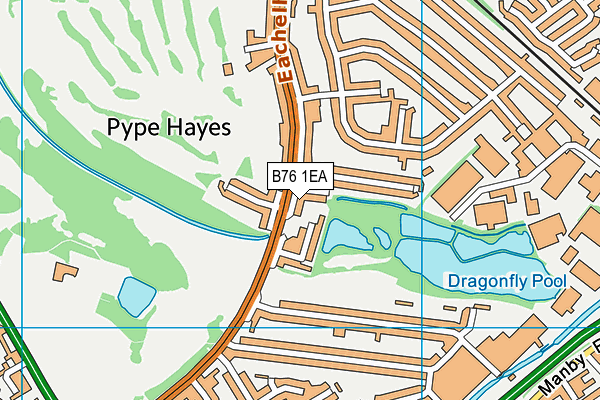 B76 1EA map - OS VectorMap District (Ordnance Survey)