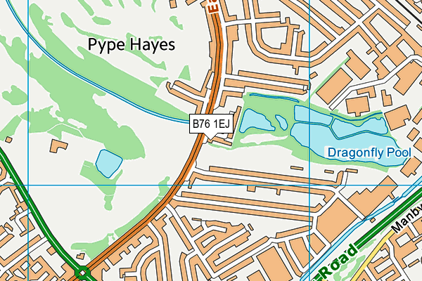 B76 1EJ map - OS VectorMap District (Ordnance Survey)