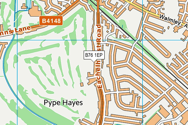 Pype Hayes Golf Course map (B76 1EP) - OS VectorMap District (Ordnance Survey)