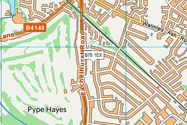 B76 1EX map - OS VectorMap District (Ordnance Survey)