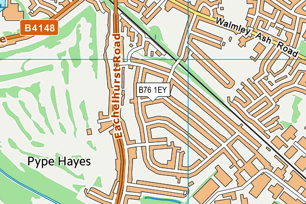 B76 1EY map - OS VectorMap District (Ordnance Survey)