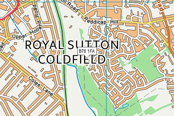 B76 1FA map - OS VectorMap District (Ordnance Survey)