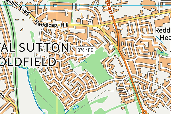 B76 1FE map - OS VectorMap District (Ordnance Survey)